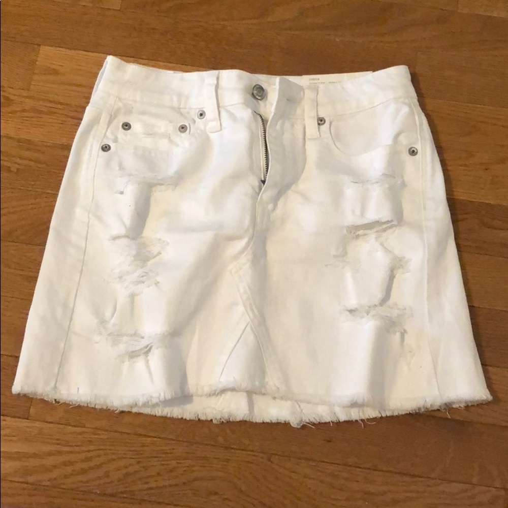 American Eagle high waist mini skirt white denim